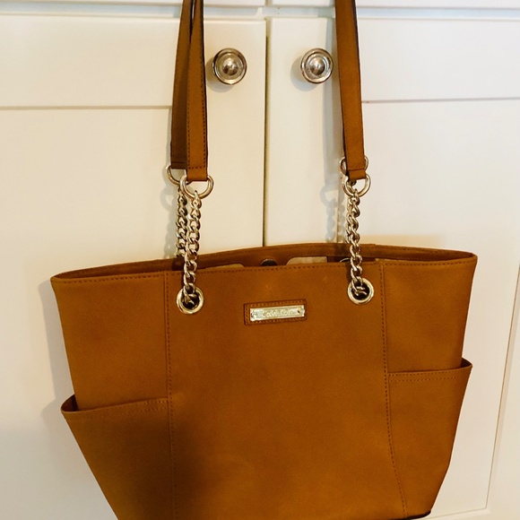 Large Calvin Klein saffiano Leather Tote Bag, Large Leather Tote Bag - Picture 3 of 8